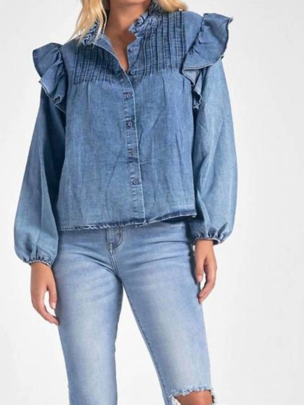 ELAN Light Blue Distressed Women’s Jeans
